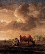 Adriaen van de Velde Cows on a Meadow oil painting
